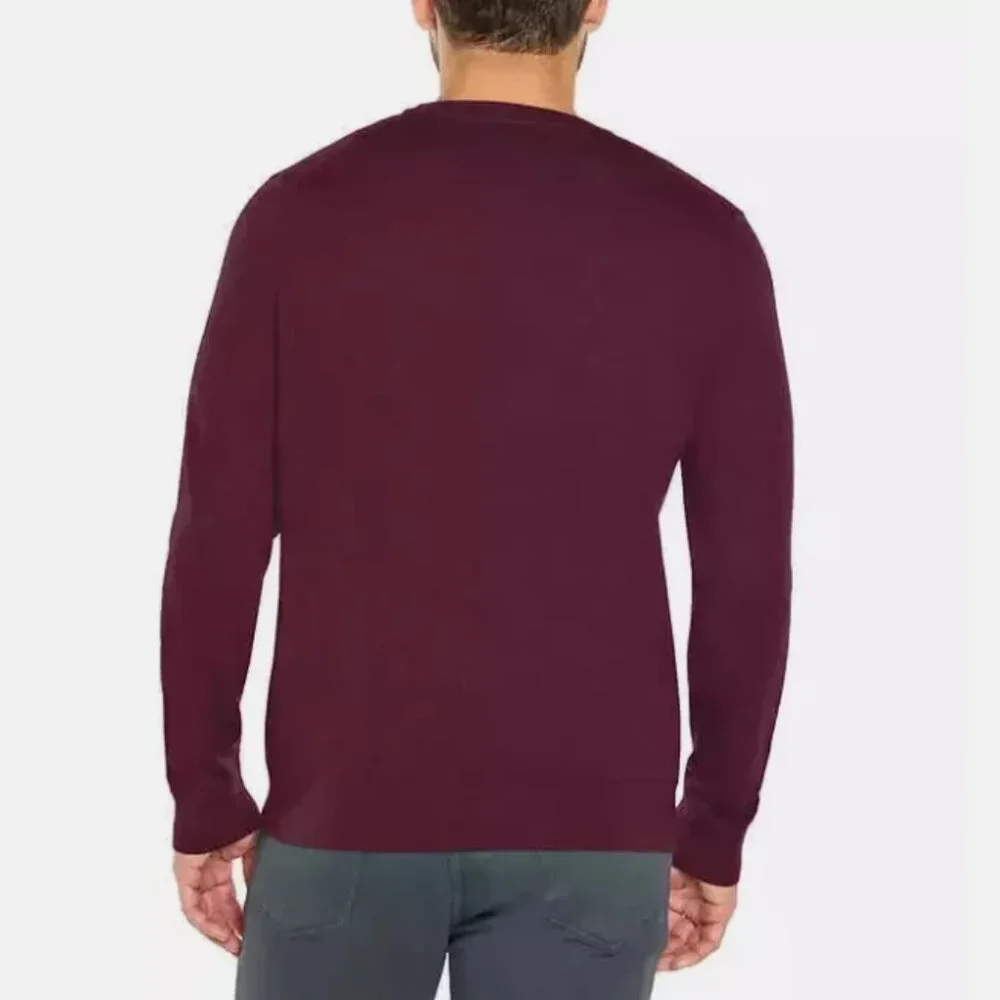Banana Republic Men's 100% Merino Crew-Neck Sweater Dark Red M